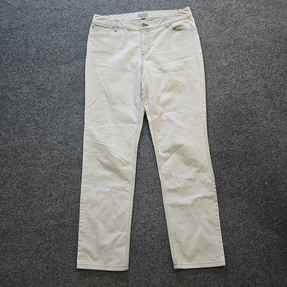 J Jill Jeans Women Size 10 White Denim Authentic Fit Slim Ankle Mid Rise Basic